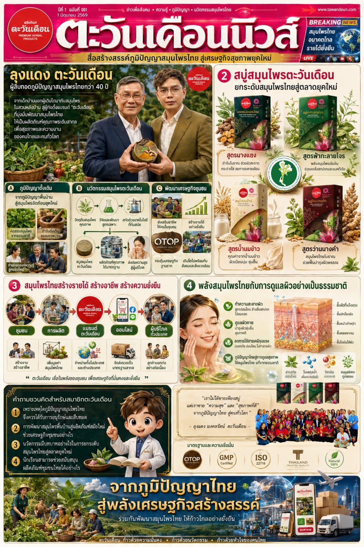 ตะวันเดือนนิวส์ ลุงแดง มงคลรัตน์ ตะวันเดือน ผู้สืบทอดภูมิปัญญาสมุนไพรไทยกว่า 40 ปี